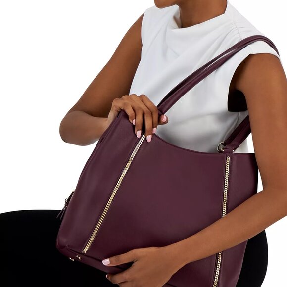 I.N.C. INTERNATIONAL CONCEPTS Trippii Extra-Large Tote – Red Plum - Picture 5 of 6